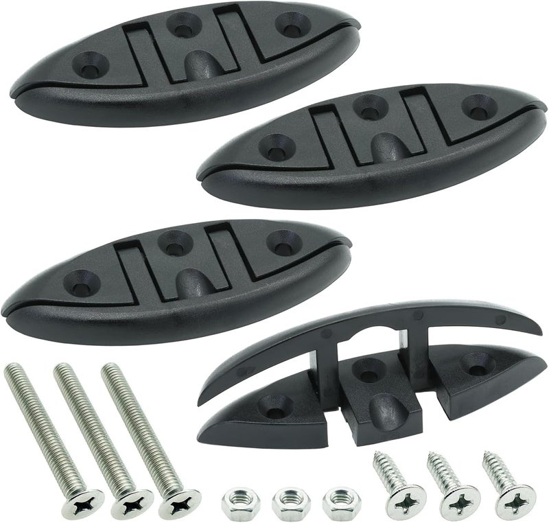 LTEMG Marine Nylon 5" Folding Cleat,Flip Up Dock Cleat,Boat Kayak Mooring Cleat Accessories(4 Pcs) - Image 1